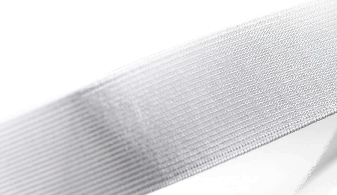 Gummiband von JUMBO-Textil: Elastisches Webband in Weiß.