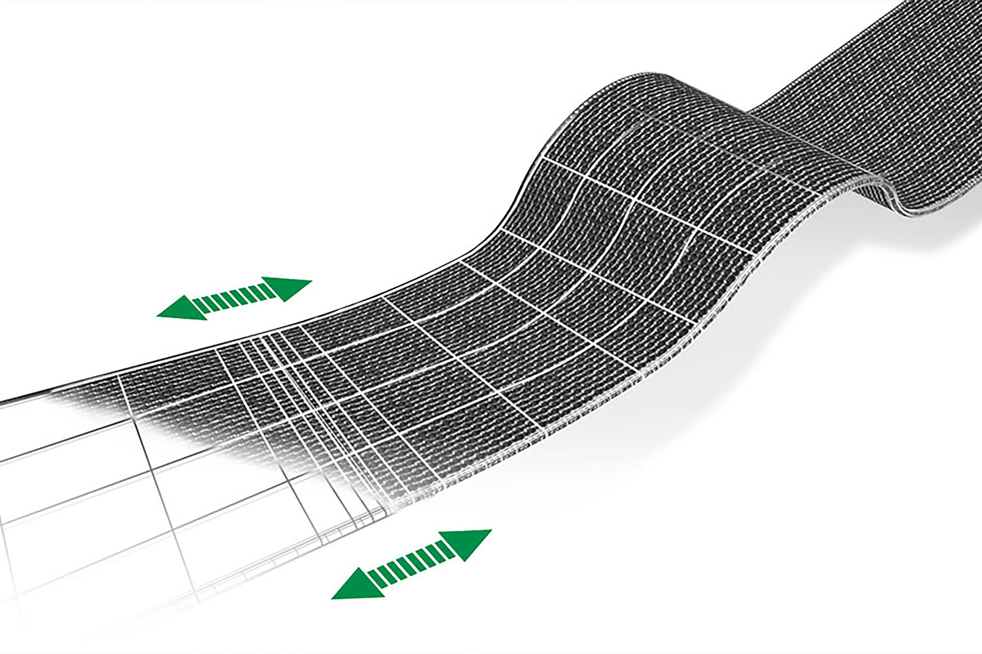 Elastische Schmalgewebe in Breiten von 25 bis 100 Millimetern und einer Dehnung von bis zu 200% – JUMBO-Textil
