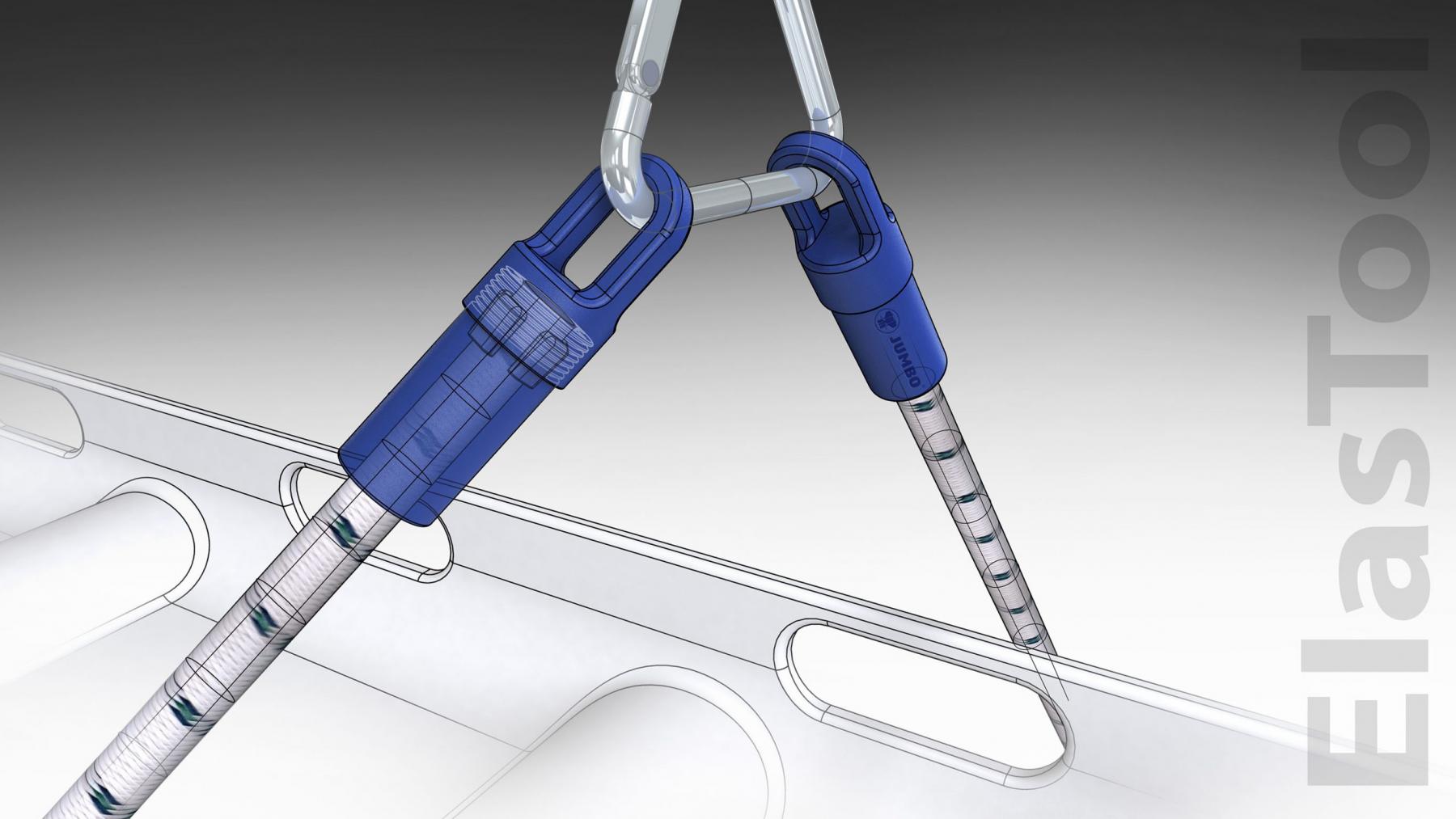 ElasTool in einem Gurtgeschirr z. B. für die Rettungstechnik ElasTool in einem Gurtgeschirr z. B. für die Rettungstechnik